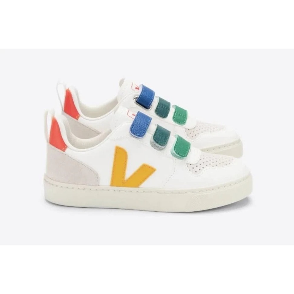 VEJA Unisex Kids V10 Leather Sneakers Toddler Size US 6 EUR 22 NEW box